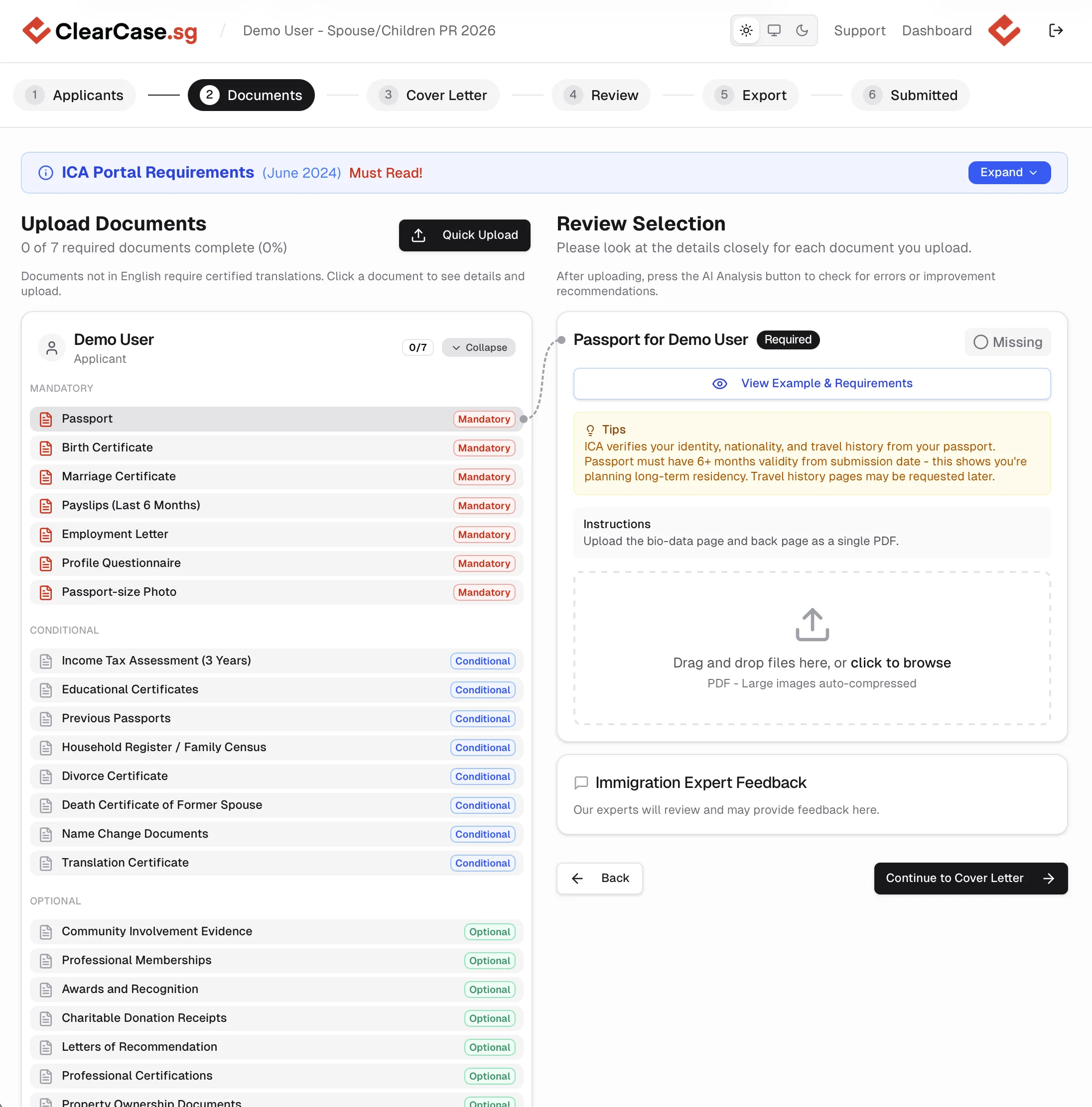 Upload Documents